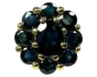 10kt Yellow Gold Midnight Blue Sapphire Ring