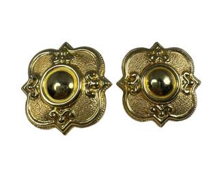 14kt Yellow Gold Clover Motif Earrings