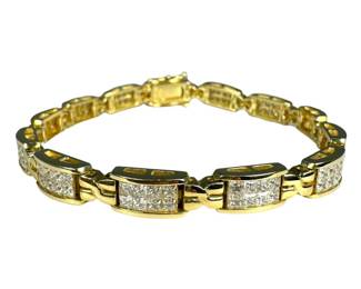 14kt Yellow Gold Cubic Zirconia Link Bracelet