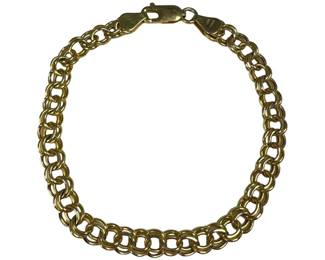 14kt Yellow Gold Charm Link Bracelet 6pt1 Grams