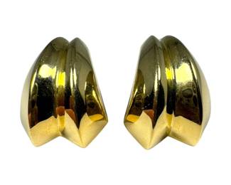 18kt Yellow Gold Omega Back Earrings