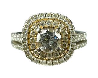 LeVian 14kt Two Tone Diamond Wedding Set Soldered Together 6pt3 Grams