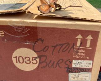 Box full of cotton burrs