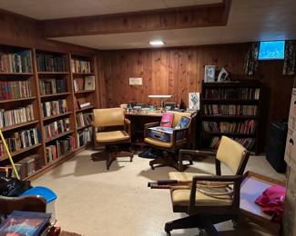 Books, Mid Century Office Chairs, Desk