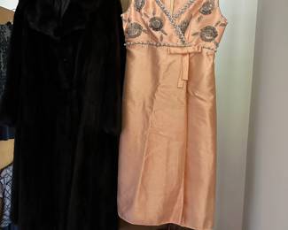 Fur Coat, Vintage Dress