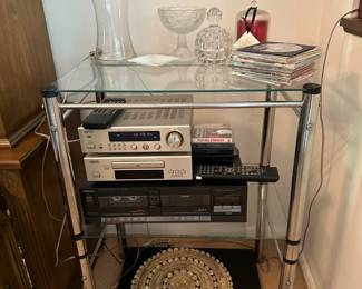 Chrome & Glass 2 Tiered Table, Electronics