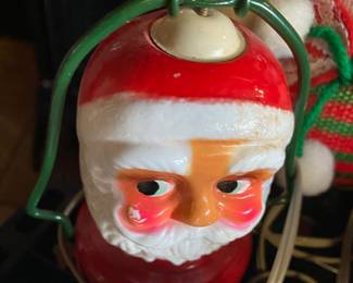 Vintage Double Sided Metal Santa Lantern