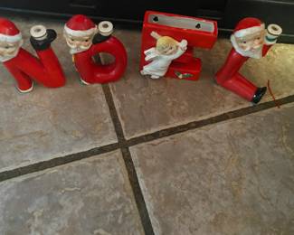 Vintage N O E L candle Holders
