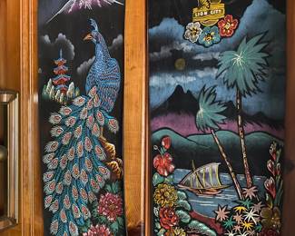 Vintage Black Velvet Singapore Souvenirs