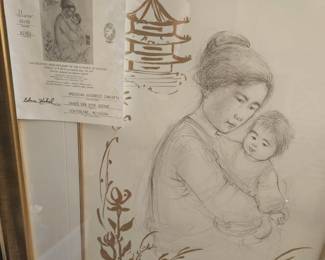 Edna Hibel signed & numbered stone Lithograph 