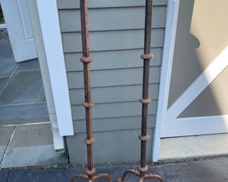 Large Iron Candlesticks