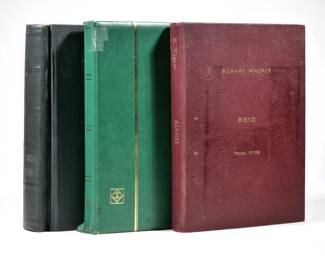 (3pc) FRENCH & GERMAN STAMP ALBUMS | Including an album of German postage stamps organized in Scott album pages comprising stamps from 1995-2009, appearing to be mostly complete and two albums with French postage stamps, mostly contemporary and mostly unused, one album only partially filled - l. 11.5 x h. 12 in. (largest album)
