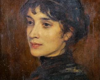 FRIEDRICH KAULBACH (GERMAN, 1822-1903) | Portrait of a Young Woman. Oil on canvas. h. 16 x 13.5 in., stretcher. Signed lower left and dated 1868, h. 22.5 x 19.5 in. Frame
