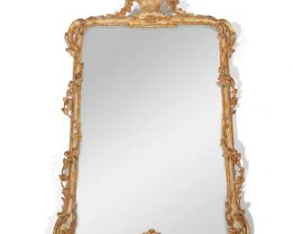 PIERRE DEUX PANIER DE FLUER MIRROR | Composition carved mirror by Pierre Deux in Panier de Fleur Versailles style - l. 54 x w. 35 in.