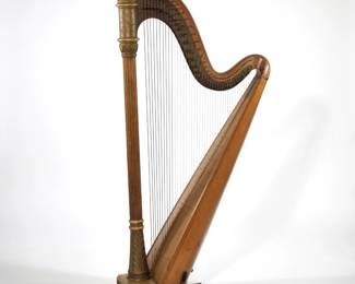 LYON & HEALY MODEL 413 HARP | Antique American harp with decorative column having carved gilt terminals - l. 36 x w. 18 x h. 65 in.