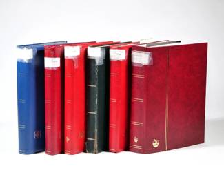 (6pc) SWITZERLAND STAMP ALBUM COLLECTION | A large and extensive stamp collection of Swiss stamps housed in six albums, early 20th century and later, ranging from 1912 to 2013, including three 1 912 stamps and many Pro Joventute stamps, four albums full or mostly full, two albums (with more contemporary stamps) about half or less full  - l. 9 x w. 3.25 x h. 12 in. (largest album)