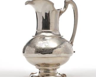 TIFFANY & CO. UNION SQUARE IVY WATER PITCHER | Tiffany & Co. sterling silver water pitcher; 43.1 ozt - w. 8.25 x h. 11 in. (over handle)

