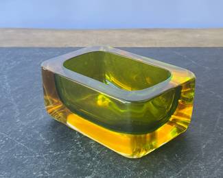 MURANO SOMMERSO ART GLASS BOWL | l. 6-1/2 x w. 4-1/2 x h. 2.7 in.
