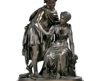 JEAN-LEON (LOUIS) GREGOIRE (FRENCH, 1840-1890) BRONZE | Flute players. Bronze. On a conforming plinth, signed L. GREGOIRE - l. 11 x w. 19 x h. 24 in.