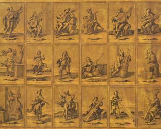 PRINT OF ITALIAN STRING INSTRUMENTS | William Edward Carmichael, with Gallery of Graphic Arts label on verso; sight and 18.5 x 24.5 in. - w. 28.25 x h. 23.25 in. (frame)