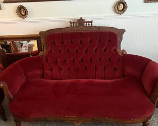 Vintage Red Velvet Sattee