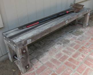 wood bench. has table to match!