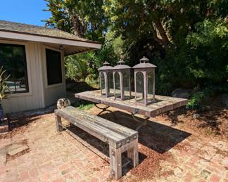 lanterns have sold but this outdoor table is heavy duty, metal base!