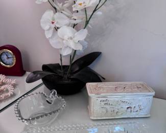 Vintage hobnail glass, crystal