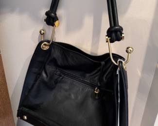 Stunning black leather slouch handbag, made for Hudson's 