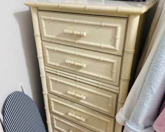 Vintage Dixie Aloha Faux Bamboo six drawer tall dresser