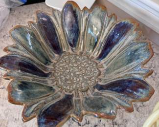 Studio pottery flower bowl