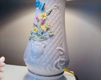 Woodland Bouquet porcelain lamp by Marie McGrellis for Belleek