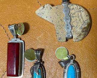 Jasper Bear by Carolyn Pollack, Navajo Turquoise and more unique pendants.