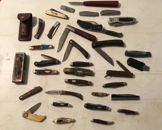 Case, Uncle Henry, Black Angus, Kershaw, Old Timer, Browning, Colonial, Barlow, and Steel Warrior. 