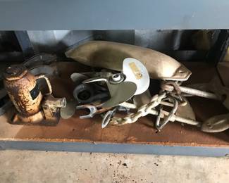 Boat propeller and anchor 