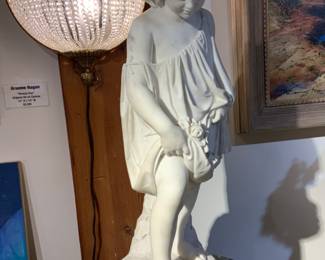 Italian Marble Statue Ca. 1900 30h x 11w x 9d