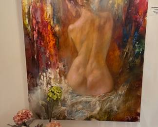 Summertime Original oil painting by S Sugintas 51h x 40w