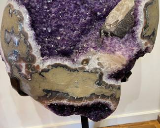 Large Amethyst Specimen from Uruguay with Calcite 22l x 9d x 35h on stand