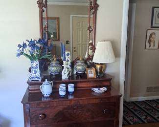 Antique Carved Asian Mirror