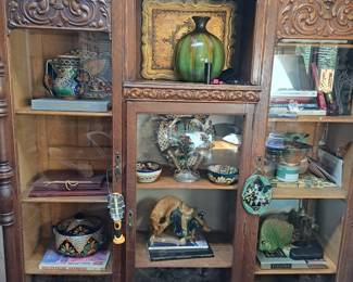 Antique Carved Triple Door Bookcase (came from School for the Deaf in Cave Springs)