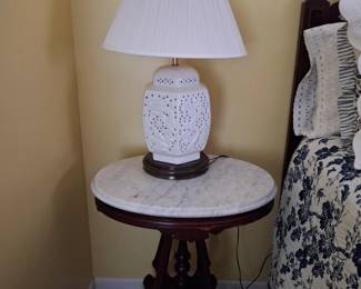 Antique Marble Top Eastlake Style Side Table