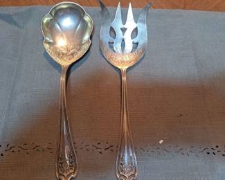 Sterling Salad Set Saart SSMC Blossom