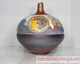 18 Geometric Abstract Art Pottery. Signed By Artist