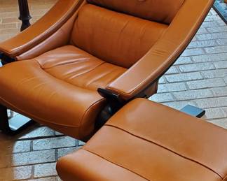 Ake Fribytter for Nelo Mobel Leather Chair and Ottoman