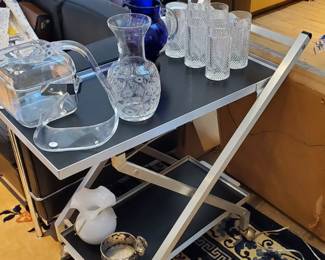 Mid Century Modern Serving Cart - Aluminum and Laminate!