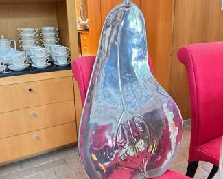 Large Dramatic Mariposa Brilliante Aluminum Collection Serving Piece in the Shape of a Pear!
