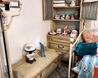 French Provincial Chest W/Cabinet + Bench W/Drawers