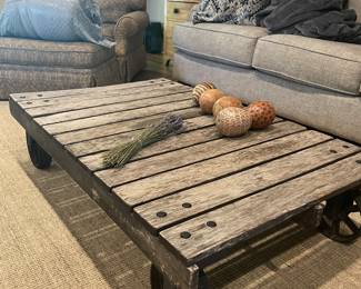 Railroad cart coffee table 