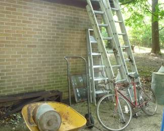 many ladders ETC  bikes and MORE bikes 