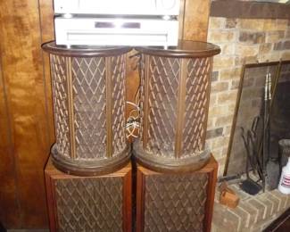 Basement = 4 Vintage Pioneer speakers  / electronics on top